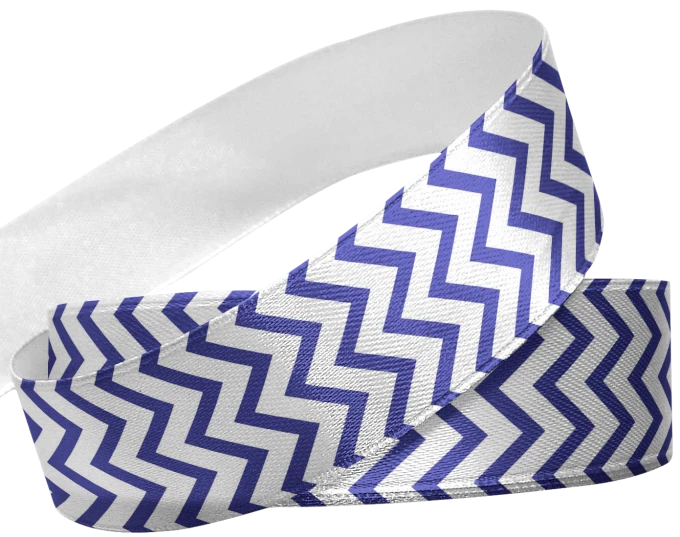 Fita Estampa Chevron Azul Royal 
