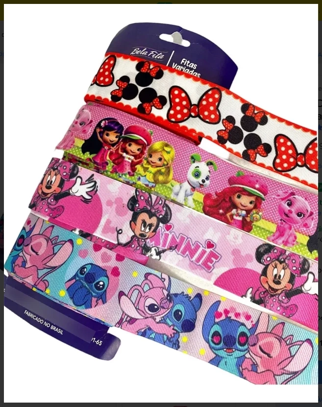 Kit Fitas De Cetim Personagens Menina  Nº9 12 Metros