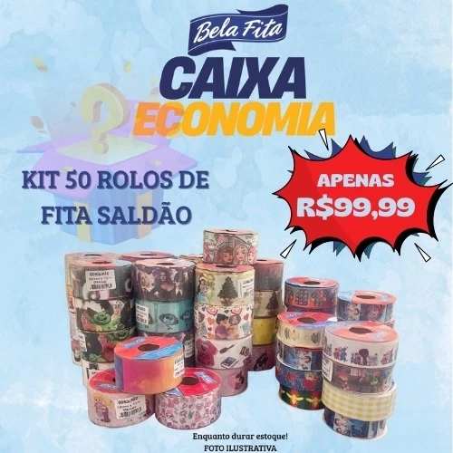 Caixa Supresa - Kit 50 Rolos de Fita Saldão!!