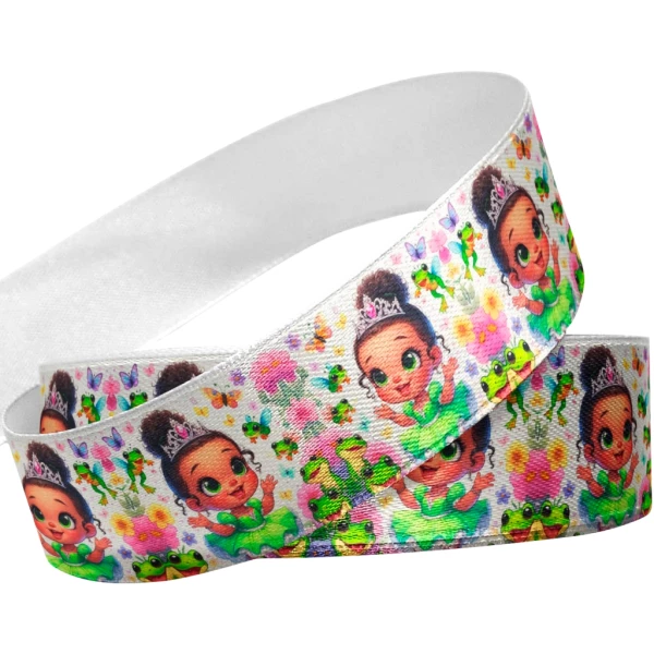 Fita Princesa Tiana -38mm-Gorgurão