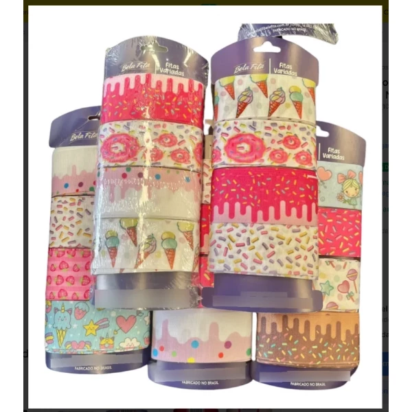 Kit Fita De Gorgurão Estampas de Doces  Nº9 12 Mts