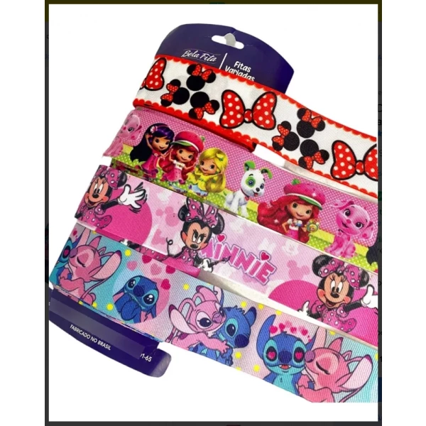 Kit Fitas De Cetim Personagens Menina  Nº9 12 Metros