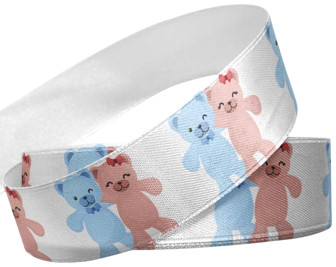 Fita Chá Revelação Ursinhos-38mm-Gorgurão